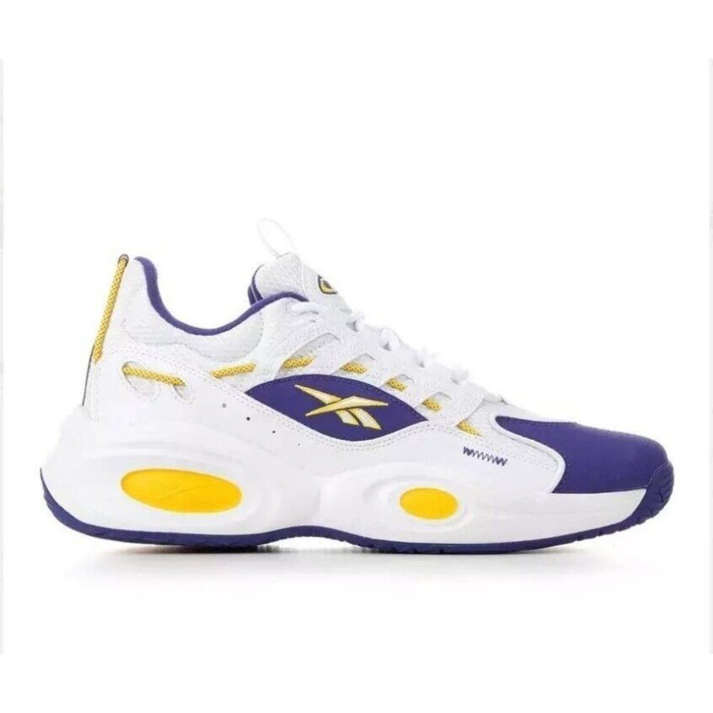 Reebok Solution Mid Men's Allen Iverson Basketball Yellow/Purple Shoes Size 11.5 - Picture 12 of 12